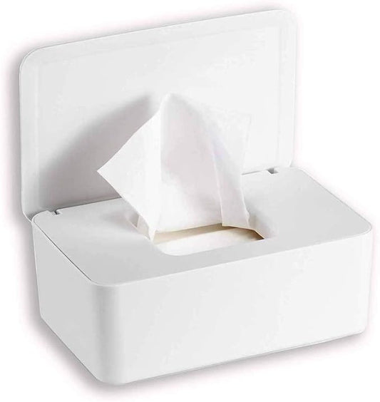 Wipes Dispenser, Baby Wipe Holder Keeps Wipes Fresh, Moontie Tissue Storage Box Case Wet Wipes Dispenser Holder with Lid for Vanity, Desk, Office, Dorm
