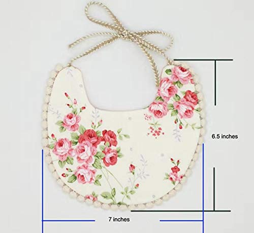 Baby Bib For Girls,Reversible Waterproof Handmade Natural Cotton Baby Drool Bib 0-12 months 2 Pack