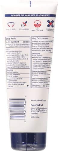 Aquaphor Baby Healing Ointment Advanced Therapy Skin Protectant, Dry Skin and Diaper Rash Ointment, 7 Oz Tube (Pack of 12)