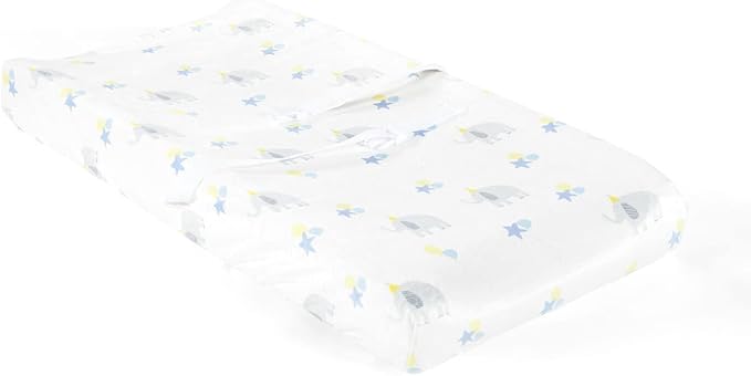 Lush Decor Elephant Balloon Soft & Plush Changing Pad Cover, 32" x 16", Gray & Blue