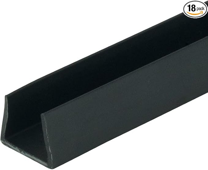 Outwater Plastics 212-BK Black 1/2 Inch Styrene Plastic U Channel C Channel 72 Inch Lengths (Pack of 18 Pieces, 108 feet Total)