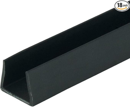 Outwater Plastics 212-BK Black 1/2 Inch Styrene Plastic U Channel C Channel 72 Inch Lengths (Pack of 18 Pieces, 108 feet Total)