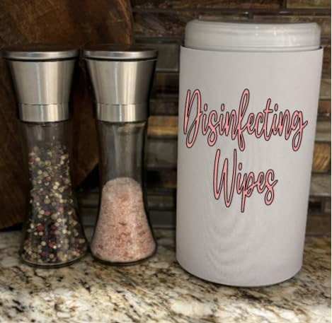 Rose Gold Script Decorative Cleaning Wipe Covers (White, Small)