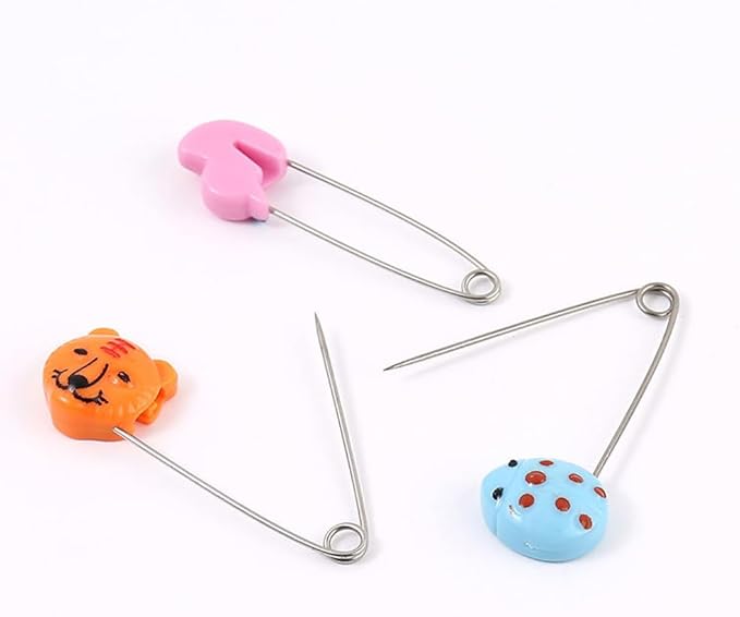 4pcs Plastic Head Safety Pins Infant Cloth Nappy Locking Buckles Kid Care Shower Diaper Clips Kids Muslin Cloth Brooch Holder