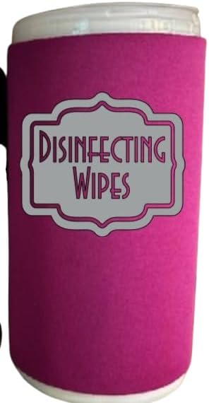 Disinfecting Wipes Cover with Silver Label Modern (Fuchsia, Small)