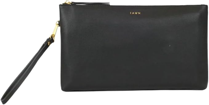 FAWN DESIGN The Changing Clutch, Diaper Clutch with Diaper Changing Mat, Zippered Premium Matte Faux Leather Compact Diaper Bag with Wipeable Changing Pad, 12x7.5 inches