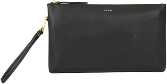 FAWN DESIGN The Changing Clutch, Diaper Clutch with Diaper Changing Mat, Zippered Premium Matte Faux Leather Compact Diaper Bag with Wipeable Changing Pad, 12x7.5 inches