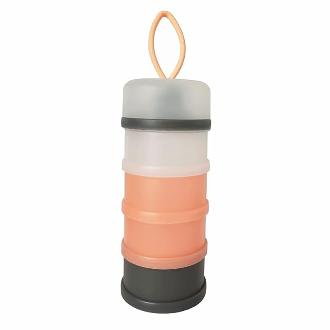 4-Piece Twist Lock Snack Storage Container, Non-Spil Portable and Stackable Storage Travel Container for Protein Powder Formula Nuts and Fruit, BPA Free Durable Plastic Snack Containers