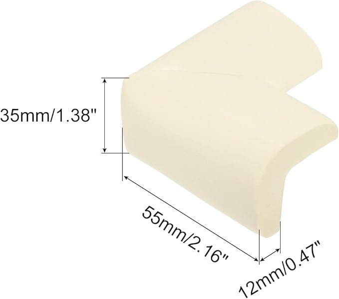 uxcell Corner Guards Edge Protectors, 12Pack Foam Safety Bumper L Shape, 55mm/2.16"(L) for Furniture Corner Table Edge Guard, White