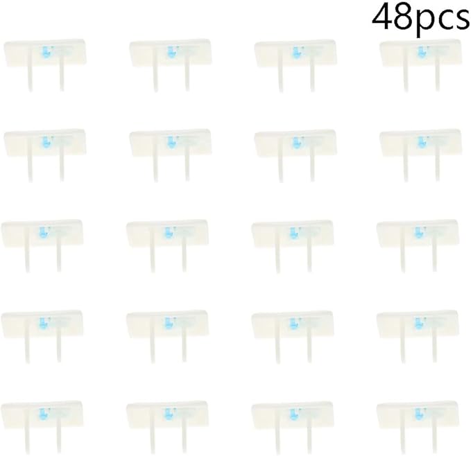 Heyiarbeit 48pcs Outlet Covers Child Proof Plug Cover Electrical Protector Safety Caps for Home Office Electrical Outlets Child Safety Socket Cover 2 Holes White
