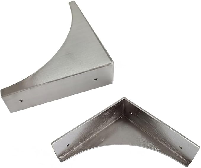 4PCS Table Corner Protectors, Corner Guard, Brushed Silver Decorative Metal Corner Protector Edge Safety Guard for Boxes,Barn Door,Wood Frame,Desk,Furniture Corner Guard Hardware Accessories (Silver)