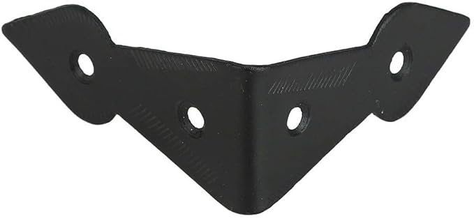 Set of 8 Hardware Surface-Mounted Chest/Trunk Corner/Box Corners, Natural Black Finish, Stamped Steel Construction, Edge Guard Box Table Cabinet Trunk Corner Protector, Decorative Corner Brackets