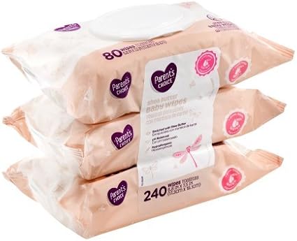 Parents Choice - Baby Wipes - Shea Butter - 3 Packs of 80