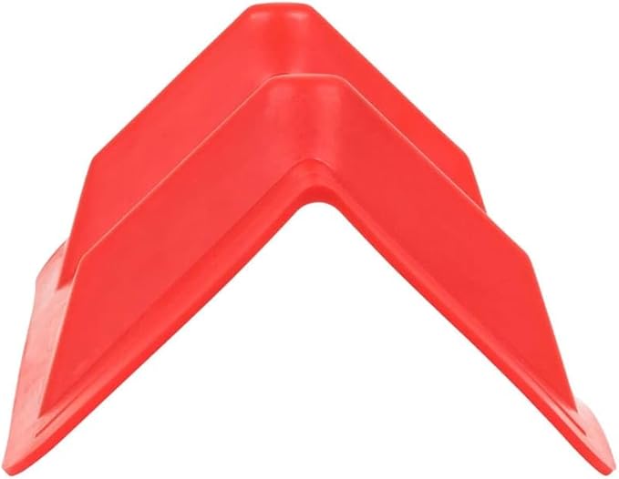 Mytee Products 10 Pack Red Flatbed Edge Protectors - 4"x4"x11" Plastic V Board Flatbed Corner Protectors for Cargo Loads & Tie Down Strap Guard - Fit 1 Strap Up to 4"