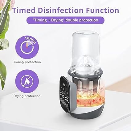 400W Fast Baby Bottle Heater, 7-in-1 Bottle Heater for Breast Milk and Formula, Food Jar, Breast Milk Bag, Timer, BPA-Free, Intelligent Accurate Temperature Control and LCD Display, 24 Hours Constant