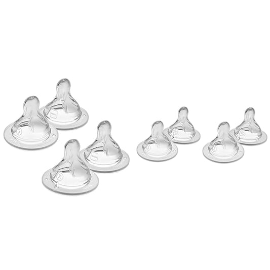 MAM Bottle Nipples - Extra Fast Flow Level 4, Plus Fast Flow Level 3 Nipples, 4 Pack