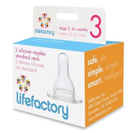 Lifefactory - Vented Silicone Nipples (Stage 2)