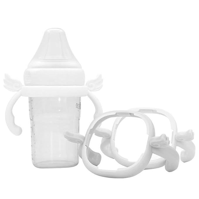 Bottle Handles Compatible for hegen Baby Bottles Anti Colic Wide Neck White and Green, 4 Pack