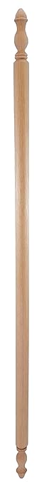 Highland Manor Wood Products Round Traditional Corner Guard Both Ends Turned - 42" Tall x 1 3/8" Wide 90 Degree Notch Unfinished Maple Wood Corner Protectors for Walls (1 Guard)