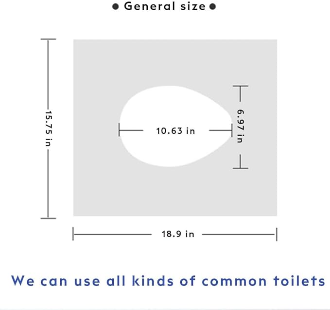 EGV-50 Pieces Disposable Plastic Toilet Seat Cover Waterproof, WC Cushion Toilet Cushion for Baby Pregnant Mom, Independent Packaging Suitable for Travel
