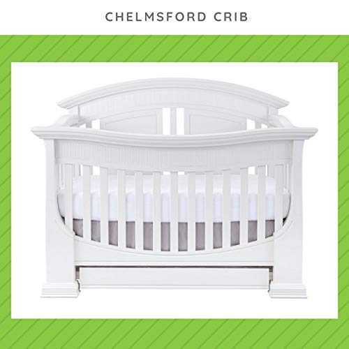Full-Size Conversion Kit Bed Rails for Baby Appleseed and Eco-Chic Convertible Cribs - Solid Wood Rail - Toddler and Adult Bed Rail for Full-Size Beds - Nursery and Baby Furniture (White, Bolt-On Kit)