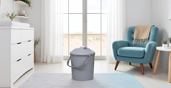 Rotho Babydesign Nappy Pail, 10l, 0+ Months, Bella Bambina, Stone-Grey, 20021 0286