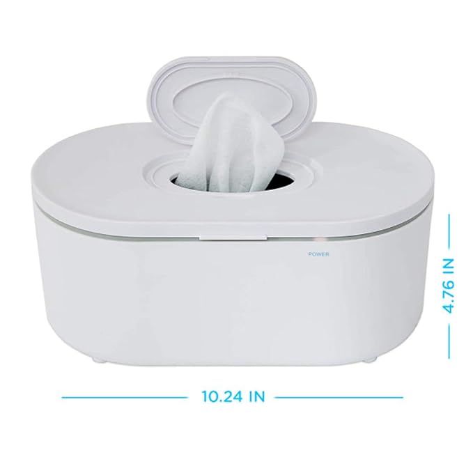 Wipe Warmer - Large Capacity Wipe Warmer and Baby Wet Wipes Dispenser with Even Warming and Built-In Nightlight - Newborn Essentials by EVLA’s (White)
