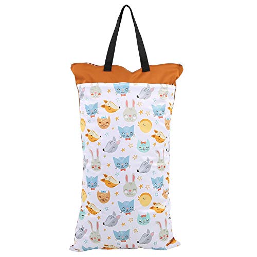 Large Hanging Wet/Dry Pail Bag for Cloth Diaper,Inserts,Nappy, Laundry with Two Zippered Waterproof,Reusable(EF160)