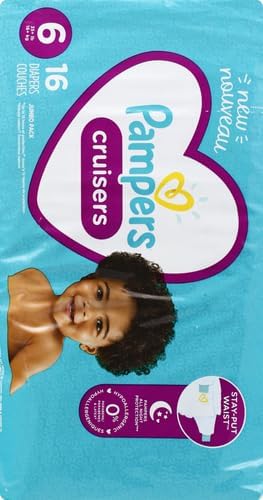 PAMPERS CRUISERS STAGE 6 DISPOSABLE DIAPERS XXL BOY OR GIRL ADHESIVE TABS 16 CT - 0037000751931