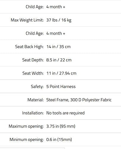 guzzie+Guss Perch Clip-On Table Chair – Easy Setup for Travel (Restaurants, Picnics), at Home (Kitchen Islands, Dining Tables) - Secure & Portable Seating, Machine Washable Fabric - Aqua