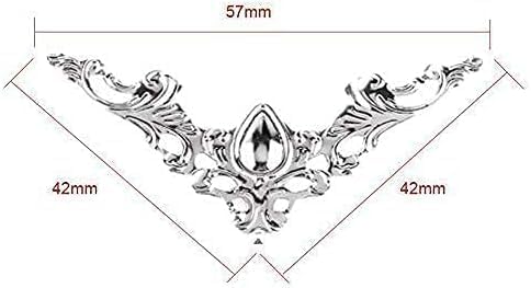 30Pcs Antique Corner Protectors for Scrapbooking and DIY Crafts, Vintage Edge Guard Embellishments for Photo Albums, Frames,Jewelry Boxes and Home Decor (Sliver)
