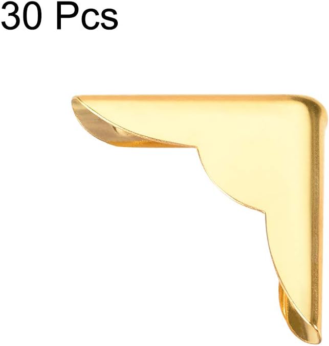 uxcell Metal Book Corner Protectors Edge Cover Guard 22 X 22 X 6mm Gold Tone 30pcs