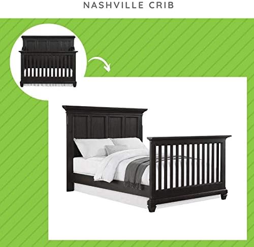 Full-Size Conversion Kit Bed Rails for Bertini Baby Convertible Cribs by Dorel - Solid Wood Rail - Toddler & Adult Bed Rail for Full-Size Beds - Essential Nursery & Baby Furniture (Weathered Charcoal)