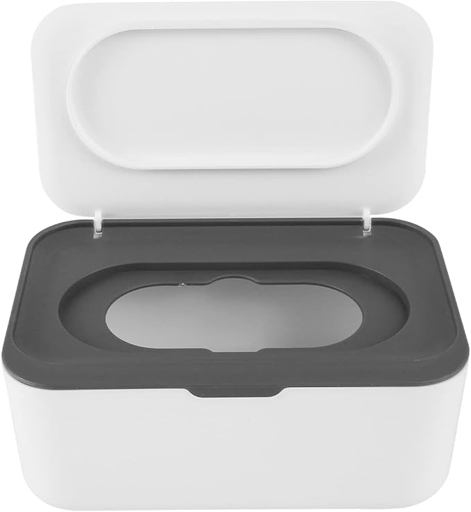 Wipes Dispenser, Dustproof Wet Tissue Box Baby Wipe Holder Large Capacity Wipes/Tissue Case with Moistur e Seal Secure Lid Keeps Wipes Fresh for Home, Office(Grey)