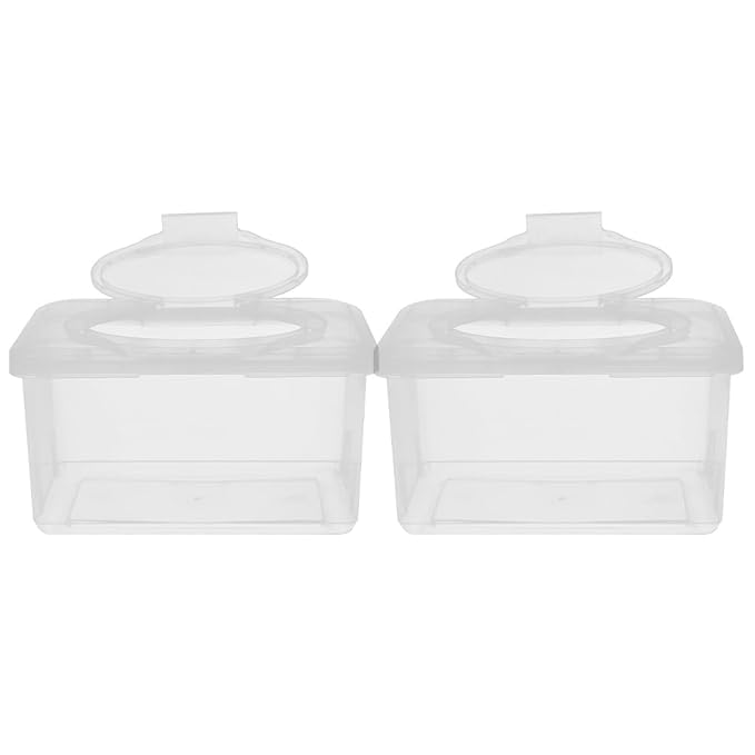 Alipis Baby Wipe Dispenser Box with Lid Refillable Plastic Wipe Holder for Nursery Bathroom Home Keeps Wipes Moist Clean Easy One-Handed Use
