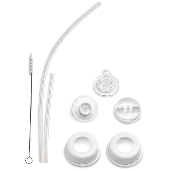 Hands-Free Baby Bottle - Anti-Colic Nursing System 4 oz Baby Bottle with Fast Flow Nipple/Teat 3m+ with Tube Straw Feeding System for Toddler (2 Bottles - Blue)