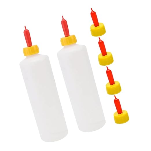 Levemolo 2sets Goat Milk Bottle Animal Feeding Bottle Material for Newborn Lambs