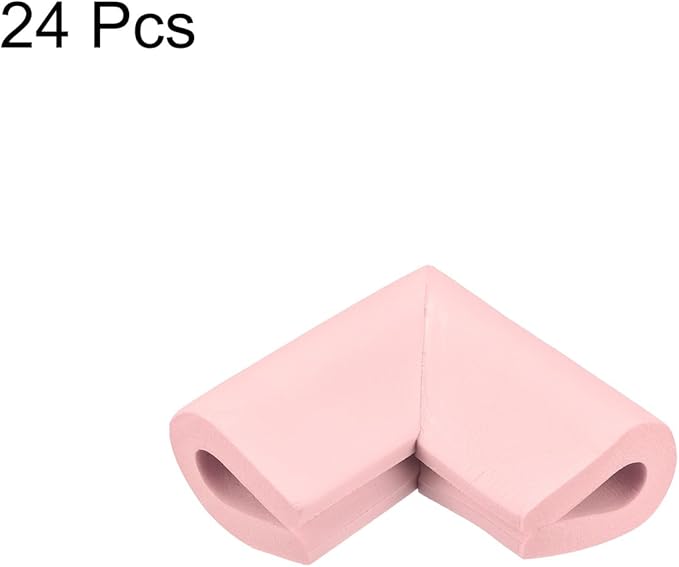 uxcell Corner Guards Edge Protectors, 24Pack U Foam Safety Bumper W Self-Adhesive Tape Furniture Corner Table Edge Guard, 2.16"x1.38"x0.31", Pink