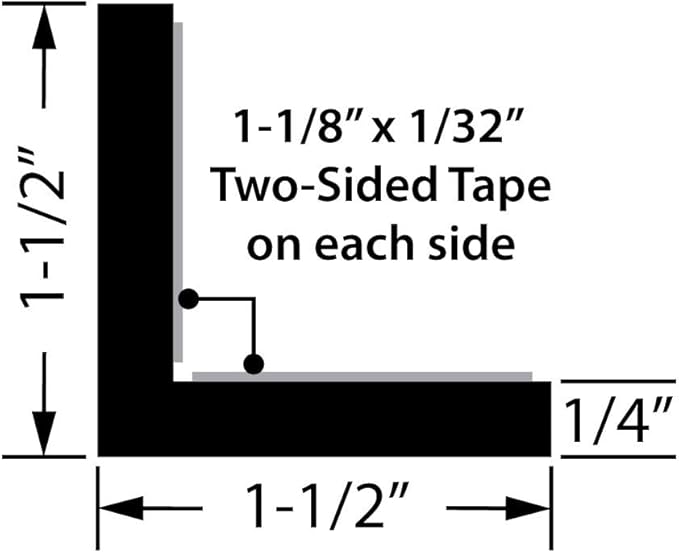 Outwater White 1-1/2" X 1-1/2" Wall Corner Protector Trim with Adhesive, 8FT Length, 10 Pack