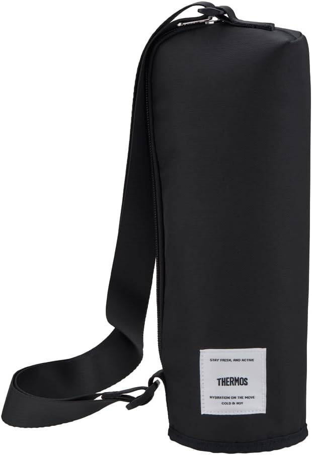 Thermos APL-1000 STB Insulated My Bottle Pouch with Shoulder for 33.8 fl oz (1 L), Water Bottle Cover, Can Also Be Used As A Cold Bag, Isotech Insulated Construction, Stone Black