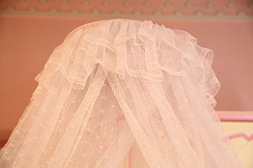 Baby Dome Mosquito Net Nursery Crib Bed Canopy Mesh Insect Netting Without Stand, White