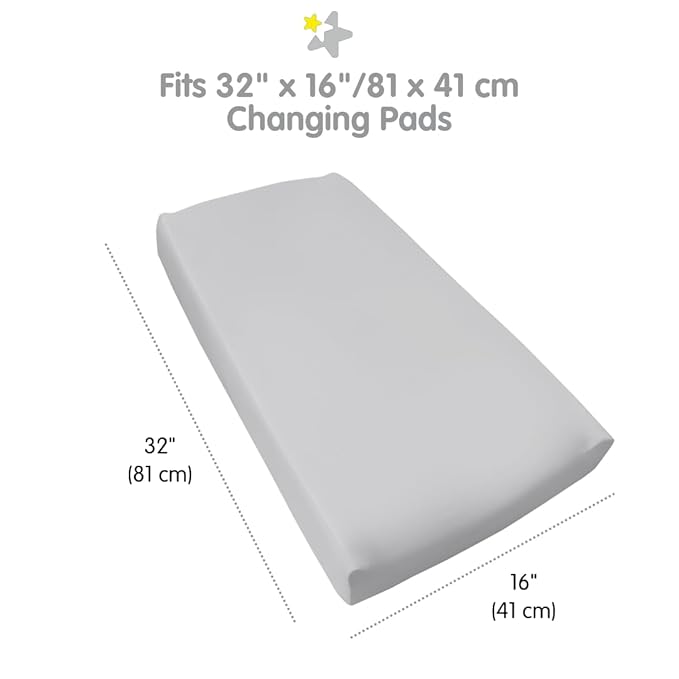 BreathableBaby Waterproof Cover, for 32" x 16"/81 x 41 cm Changing Pad, Gray (2-Pack)