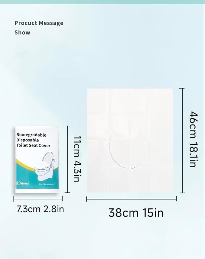 Disposable Toilet Seat Covers, 60 Sheets (6 Packs x 10), Extra Large, Flushable, Travel & Family Friendly