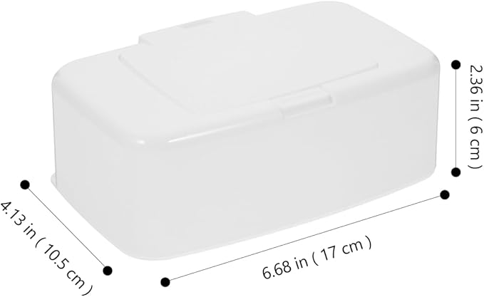 Button Wipe Box with Lid Portable Refillable Wipes Dispenser Lightweight Tissue Holder for Travel Baby Care Makeup Remover 6.69X4.13X2.36In 2-Pack