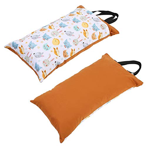 Large Hanging Wet/Dry Pail Bag for Cloth Diaper,Inserts,Nappy, Laundry with Two Zippered Waterproof,Reusable(EF160)
