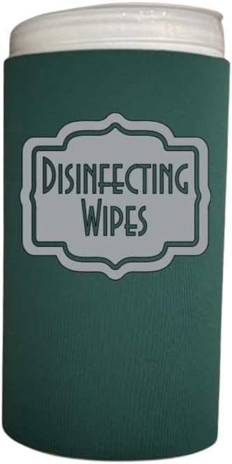 Disinfecting Wipes Cover with Silver Label Modern (Green, Large)