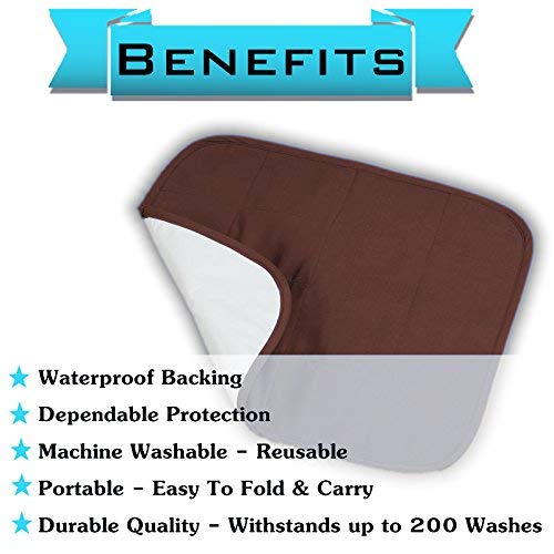 Comfort Finds Baby Changing Pad – Absorbent Reusable Diaper Changing Mat - Portable Waterproof Toddler Changing Liner (Brown, 3 Pack)