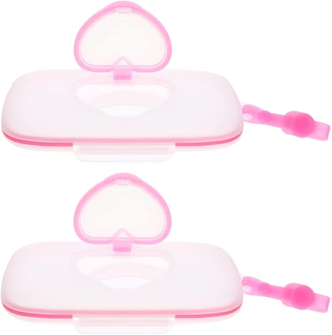 2PCS Container Portable Baby Wipe Dispenser Outdoor Refillable Holder Diaper Wipe Case Storage Box Travel Wipes case,Wipes case,Baby Wipes Dispenser for Travel Home Car Use