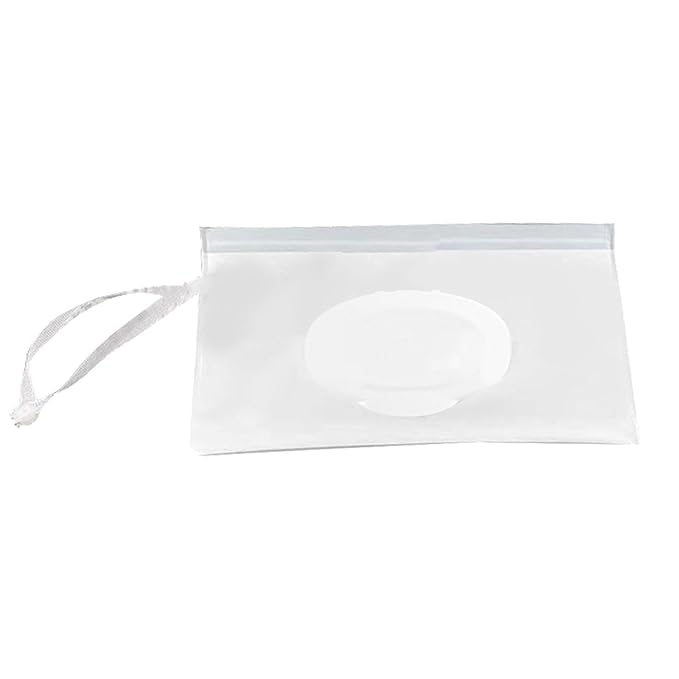 White Baby Wipe Case Travel Holder Keeps Wipes Moist Set of Wet Wipes Holders Cases Diaper Wipe Holders Portable Travel On The Go Refillable Dispenser Container Wipes and Holders