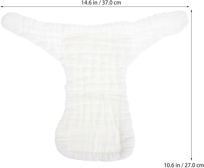 Healifty Newborn Baby Cloth Diapers: 5Pcs Reusable Washable Cotton Preemie Training Diapers for Infants White 14.5 X 10.6 Inch